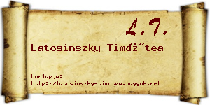 Latosinszky Timótea névjegykártya
